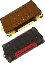 GANAZONO 2Pcs Fishing Lure Container Portable Fishing Tool Box with Compartments for Organizing Bait and Hooks Lightweight and Durable Storage for Outdoor