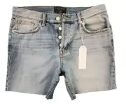 Sanctuary Blue Denim Jean Shorts Size 28 NEW NWT Button Fly Cuttoffs
