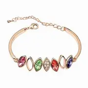 Diamond Crystal Bangle Bracelet - Emerald Green - 18k Gold Plate - made with Swarovski Crystal Elements - Gift idea