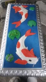 Concrete Bench Mold Koi fish swimming Benchtop mold Top only