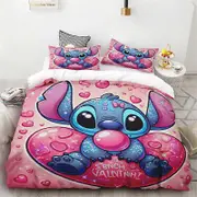 c177 Duvet Cover Cute Stitch Children's Adult Bedding Set One Duvet Cover Two Pillowcases Single Double Bed Size No Padding Inside ee177