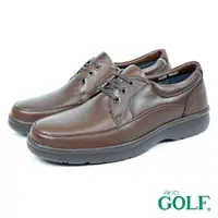 在飛比找momo購物網優惠-【Golf】舒適輕量頂級牛皮綁帶氣墊休閒皮鞋(棕色 GF34
