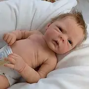 MAIAKK 18 Inch Reborn Baby Dolls,My Little Sweetheart Cute Lovely Short Hair Realistic Newborn with Full Silicone Body Baby Dolls Lifelike Toddler Dolls Birthday Handmade Collectible Doll (Girl)