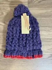 NWT Merrell Beanie With Pom Knit Beanie Purple