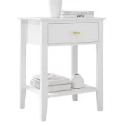 Arven Wooden Modern Nightstand Bedside Side Table 1-Drawer White