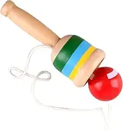 Wood Catch Ball, Sturdy Challenging Exciting Mini Wood Catch Ball Safe and Reliable for Traveling (Red)