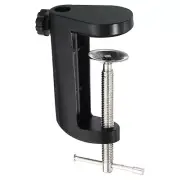 0.27"/0.47" Hole Dia. Table Mount Clamp for Microphone Arm Lamp Stand Black