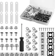 57-Piece Hockey Helmet Repair Kit - Complete Football Helmet Hardware Set with R-Clips, Rubber Gaskets, Nuts, Screws, and Screwdriver for Hockey, Baseball, Softball, and Football Helmets