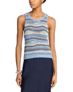 Steve Madden Hannah Striped Crochet Sleeveless Sweater