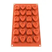 24 Cavity Dimpled Heart Silicone Cake & Chocolate Mould