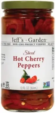 Jeff's Naturals Sliced Hot Cherry Peppers, 12 Ounce