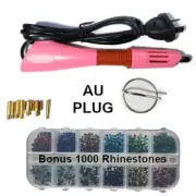 Hot Fix Applicator Wand with 1000 Hotfix Rhinestone Crystals DIY Tool AU Plug