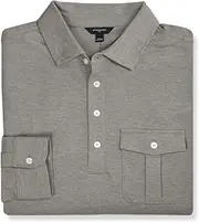 [Banana Republic Factory] Banana Republic Mens 705079 Honeycomb Pique Cotton Long Sleeve Polo Shirt, Chai Brown, Large