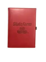 Vintage RARE State Farm Red Leather Bound Journal Notebook Item #8029 Ledger OS
