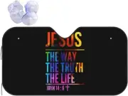 Jesus The Way The Truth The Life Car Windshield Sun Shade Durable Visor