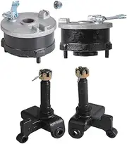 YC Yier 2pcs 3 Stud Front Drum Brake Wheel Rim Hub + Left Right Steering Spindle Knuckle for ATV Quad Buggy 4 Wheeler Go Kart 50cc 70cc 90cc 110cc 125cc 150cc