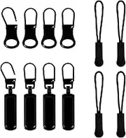 12pcs Zipper Pull Replacement, Detachable Zipper Pull Practical Metal and Plastic Zipper Pull Tabs Zipper Pull Cord Extender for Jackets Jeans Wallets (3 Designs)