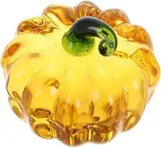 Cute Pumpkin Decor Crystal Glass Paperweight Fall Centerpiece for Calligraphy Writing Students