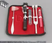 FIBER OPTIC Otoscope Tuning Fork C128 Taylor Hammer Diagnostic SET BLACK DG-01