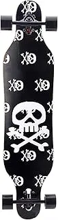 Sports Longboard Street Skateboard, 31.2" 9-Layer Maple Wood Four-Wheel ABEC-9 Bearing Skeleton Elf Pattern Skateboard Adult Road Brush Street Dance Board