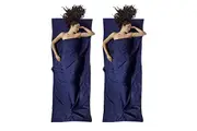 2pcs Sleeping Bag Liner Portable Sleeping Sheet Dirt-Proof Camping Sheet for Outdoor Travel Hiking Hotels Picnics-Navy