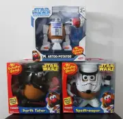 3-SET DARTH TATER SPUDTROOPER ARTOO POTATOO Mr. Potato Head Star Wars Playskool