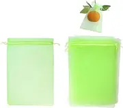 50 PCS Fruit Protection Bags, 15x25cm Fruit Protection Bags Net Barrier Bag with Drawstring,Fruit Tree Bags, Netting Barrier Bags for Protecting Fruits and Vegetables (50 PCS) (7.9 x 11.8 inch)