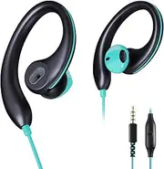 Sport Headphones Wired Earbuds Over Ear Headphones with Earhooks Microphone 3.5mm Plug Sweatproof Running Earphones for Workout Jogging Gym Ear Buds for computer