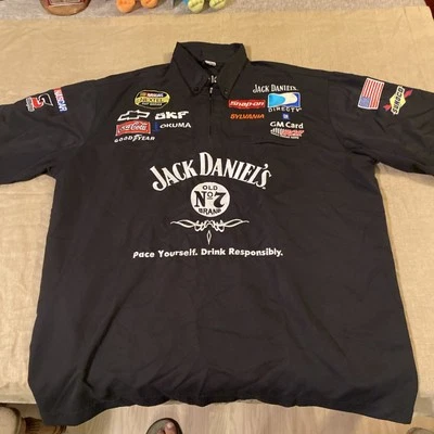 Clint Bowyer/Dave Blaney Jack Daniels XL Pit Shirt Stitched Rare Black New
