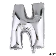 40" SILVER Letter N Mylar Foil Balloon 1 pc Party BackDrop Decorations Supply