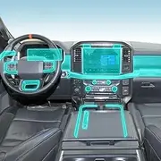 Car Interior Film Dashboard Piano Board Shift Center Console Anti-Scratch Transparent TPU Protection Film,for Ford F-150 2022-2023 (Style for RHD)