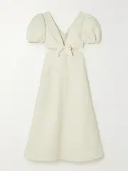 [MARKARIAN] MARKARIAN - Patti Silk-trimmed Cutout Floral-brocade Midi Dress - White - US2 US 2 White