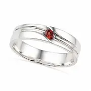 Garnet Ring in Sterling Silver