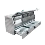 2100 x 600 x 820mm Checker Aluminium 3 Drawer Ute Tool Box Truck Trailer Toolbox