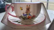 Beatrix Potter Peter Rabbit Spring Easter PINK Teacup & Saucer Set NEW!