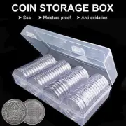 60PCS 41mm Clear Coin Capsules Silver Eagles Holder & Clear Plastic Storage Box