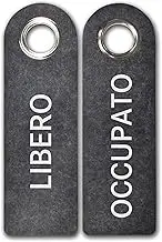 5 x 2 cartelli segnaletici per maniglie Libero/OCCUPATO (Grigio Scuro) 27 x 8.5 cm Polyfeltro di alta quality - Occhielli in metallo garantiscono longevità - Cartelli Libero/Occupato per Porta