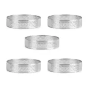 8cm Tart Mousse Molds Circle Cutter Pie Heat Perforated Cake G3D1