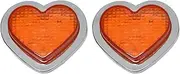 MAX COOL 2PCS Heart Shape 12V LED Side Marker Indicators Light Clear Flash Orange