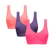 Nevenka 3 Pcs Seamless Sports Bras with Removable Pads Yoga Vest-Set6