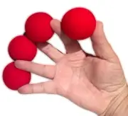 4 RED SPONGE BALLS Gosh Goshman Magic Trick Close Up 2" Soft Foam Magician Set