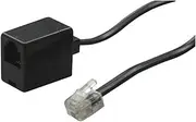 PRENDELUZ RJ11 Male 6P4C to 6P4C Female Telephone Cable, 2.1 m, Black