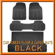 Fits 3PCS Nissan Quest Black Rubber Floor Mats & 1PCS Cargo Trunk Liner mat (for: Nissan)