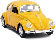 Berry President(TM Classic 1967 Volkswagen Vw Classic Beetle Bug Vintage 1/32 Scale Diecast Metal Pull Back Car Model Toy For Gift/Kids (YELLOW)