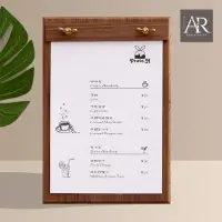 在飛比找momo購物網優惠-【ARRYN HOUSE】A5 實木菜單夾 餐廳板夾 復古展