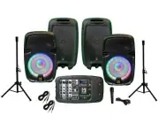 MR DJ PBX210COMBO Portable all in One PA/DJ System 2X 10" 3000W Bluetooth Active