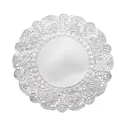 100 Pcs Paper Doilies 4.3 Inch Round Lace Decorative Placemats, Silver