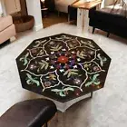 30" Elegant Black Marble Console Bar Table Handmade Living Room Furniture Decors