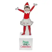 Elf On the Shelf Scout Elf Girl Table Sign Decor, 7" The Joy of Christmas