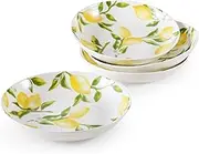 Mikasa Lemons Set of 4 Pasta Bowls, 9-Inch, Assorted